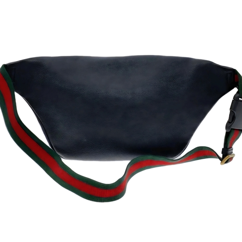 GUCCI LARGE Printed (Unisex) Black Leather Belt / Waist Bag with COA - Picture 4 of 15